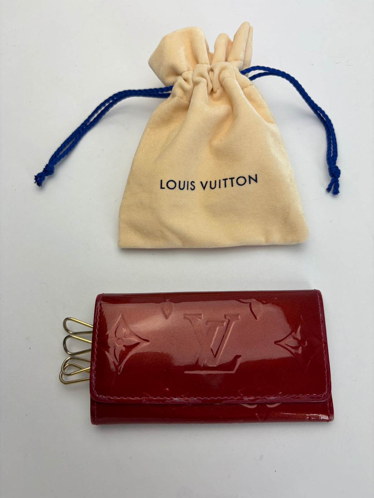 Vintage Louis Vuitton Monogram Monogram Vernis Patent Key Holder Late 1990s Red
