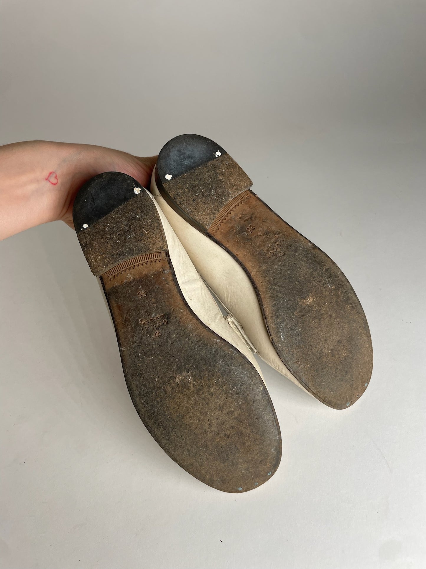 Vintage Gucci Leather Mokassins White EU35