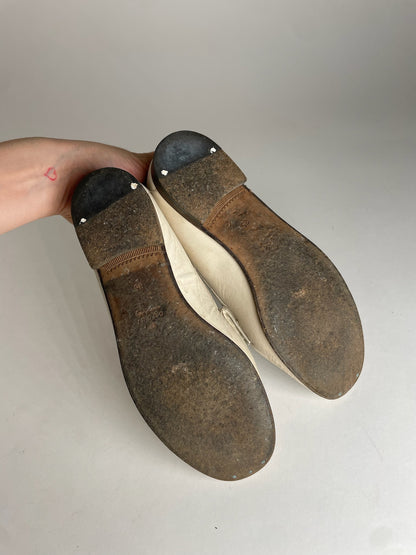 Vintage Gucci Leather Mokassins White EU35