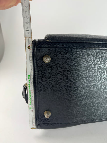 Vintage Burberry Leather Duffel Bag Black