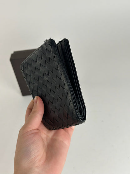 Vintage Bottega Veneta Intrecciato Leather wallet Black