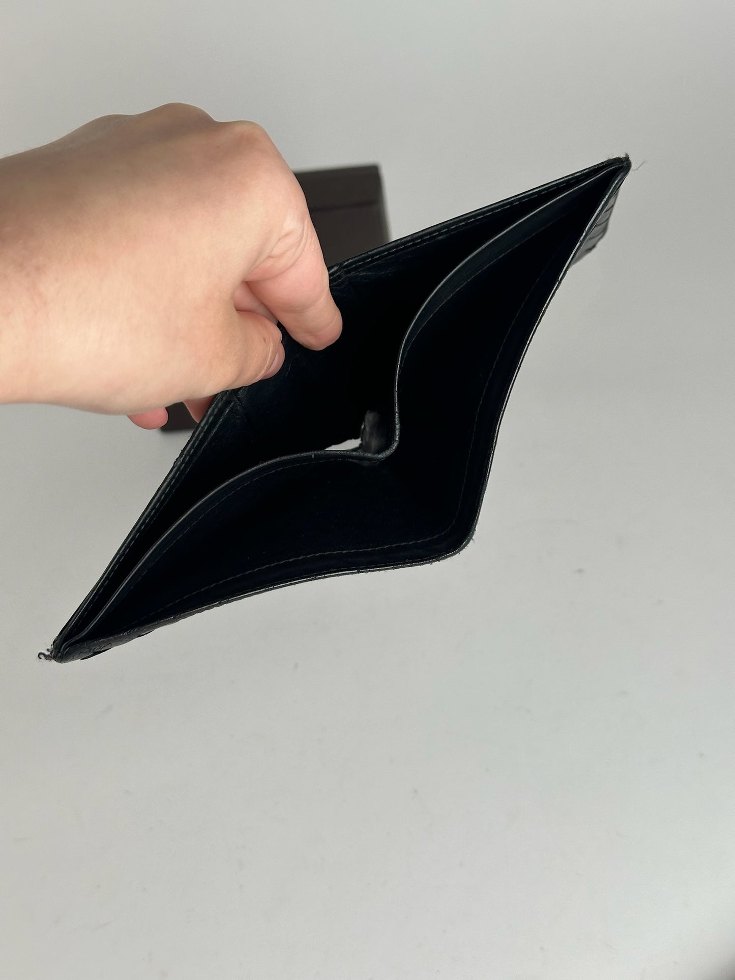 Vintage Bottega Veneta Intrecciato Leather wallet Black