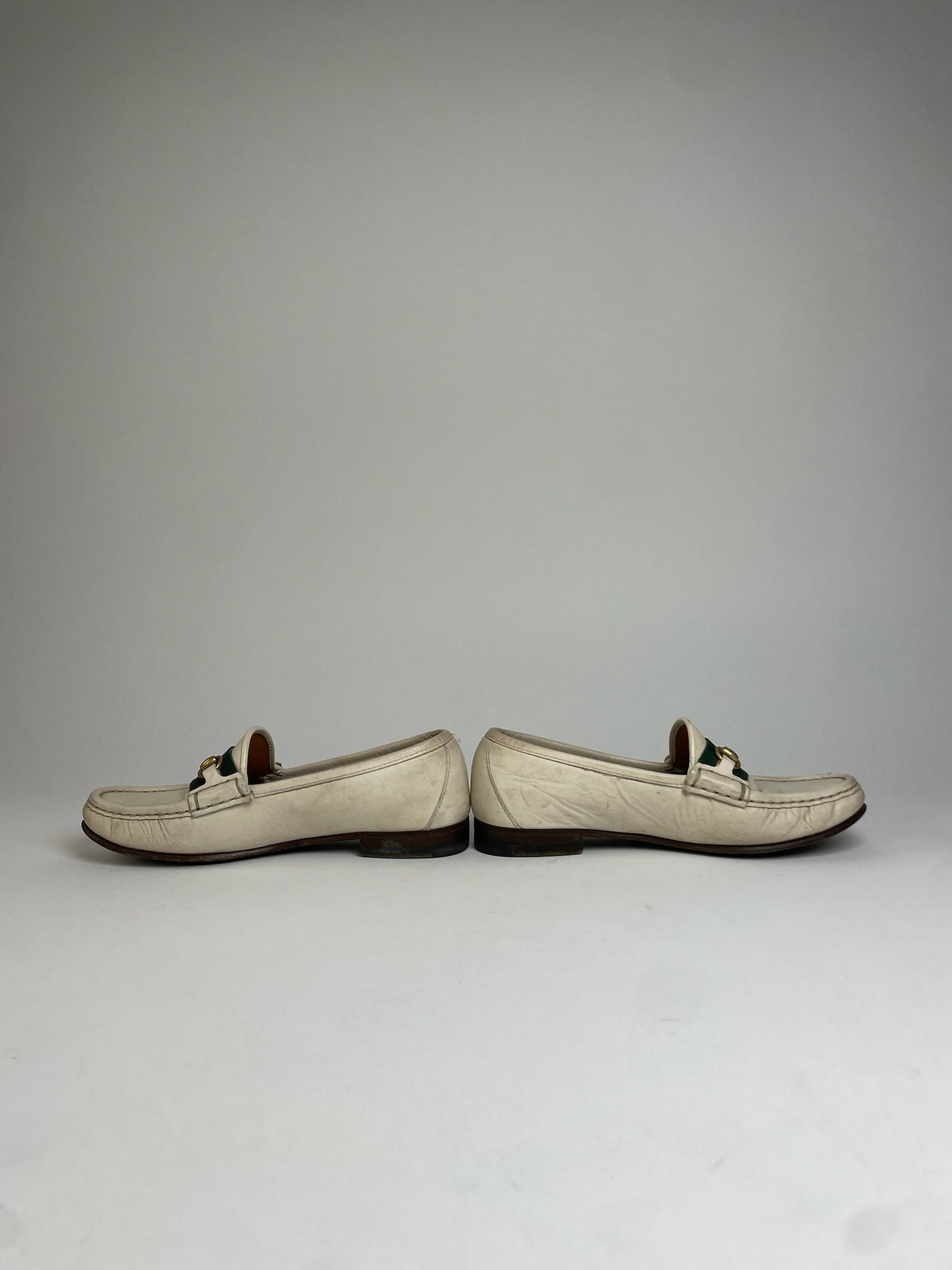 Vintage Gucci Leather Mokassins White EU35