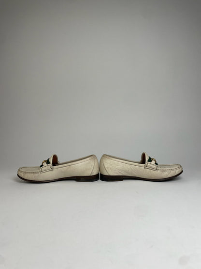 Vintage Gucci Leather Mokassins White EU35