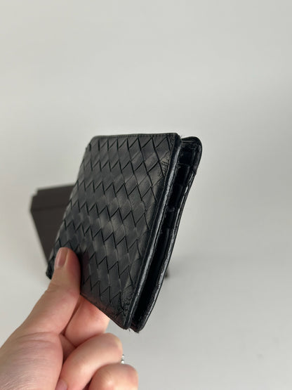 Vintage Bottega Veneta Intrecciato Leather wallet Black