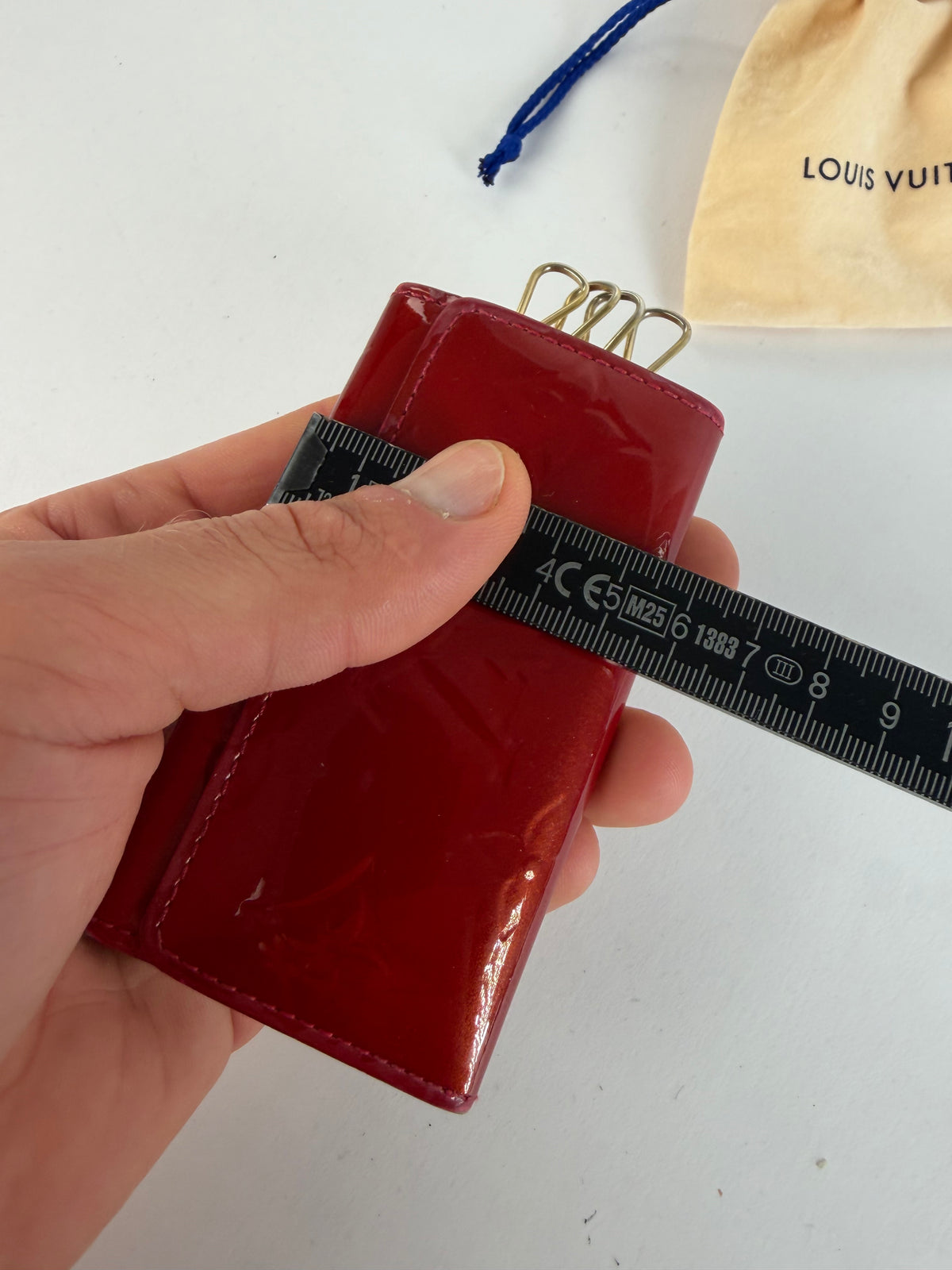 Vintage Louis Vuitton Monogram Monogram Vernis Patent Key Holder Late 1990s Red