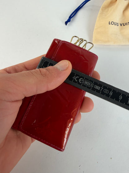 Vintage Louis Vuitton Monogram Monogram Vernis Patent Key Holder Late 1990s Red