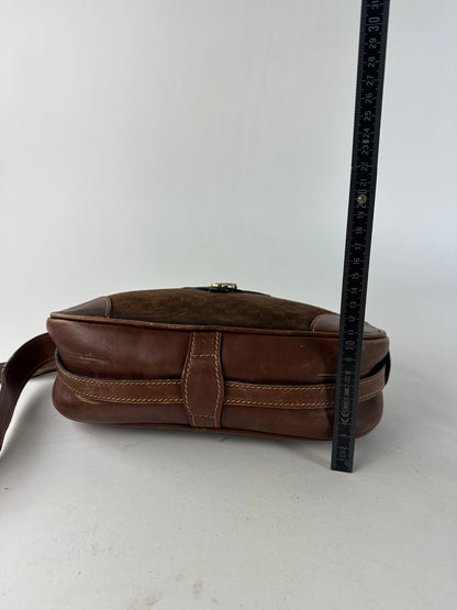 Vintage Gucci Canvas Shoulder Bag Brown