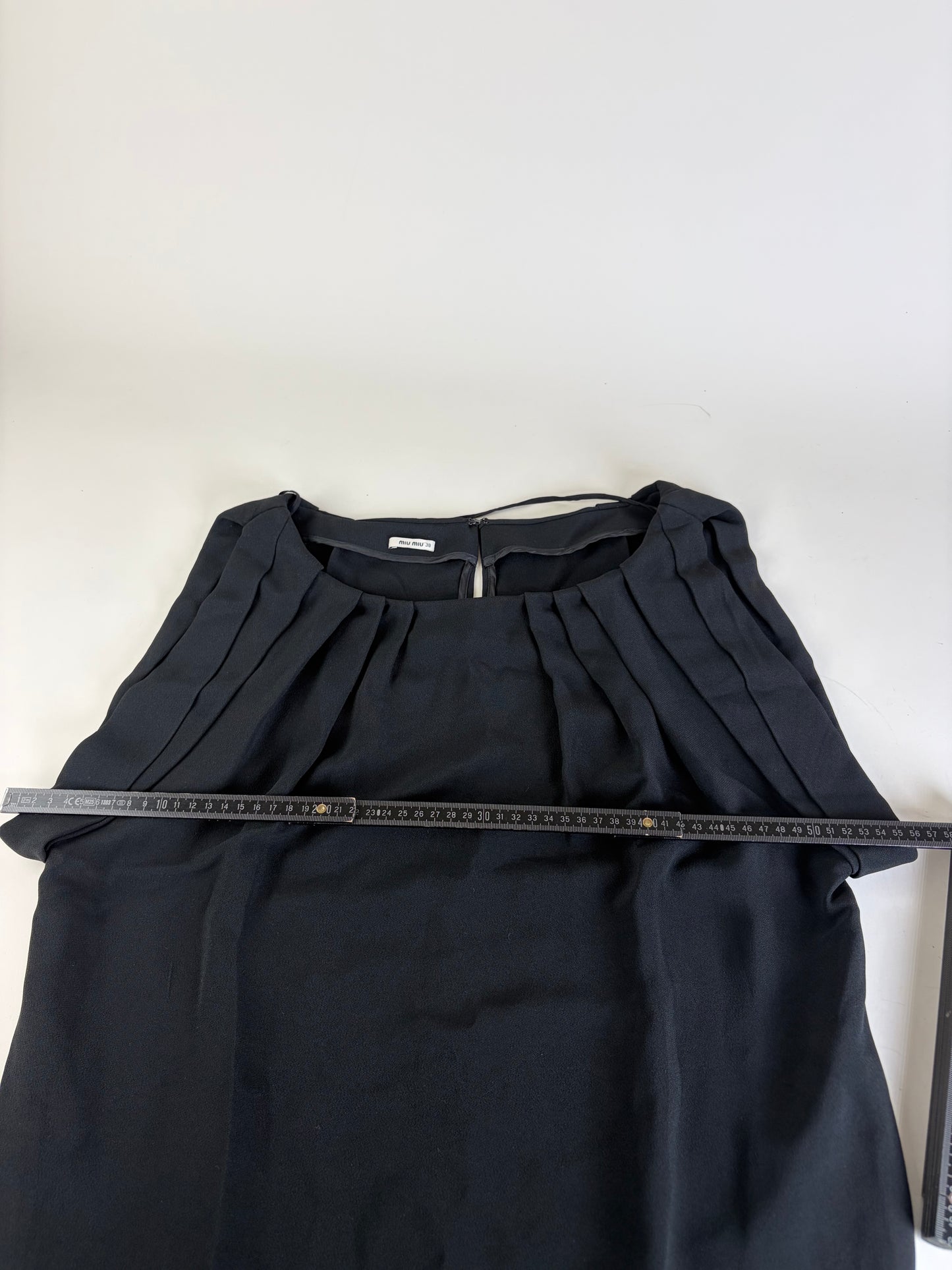 Vintage Miu Miu Sleeveless Draped Dress Black M
