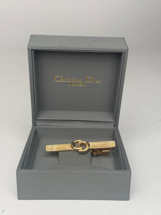 Vintage Dior Metal Money / Tie Clamp golden