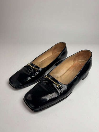 Vintage Gucci Patent Leather Pumps Black 39