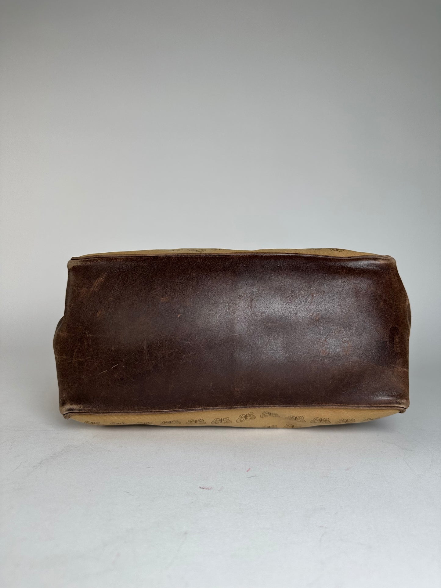 Vintage Bottega Veneta Butterfly Monogram Tote Bag Camel Brown