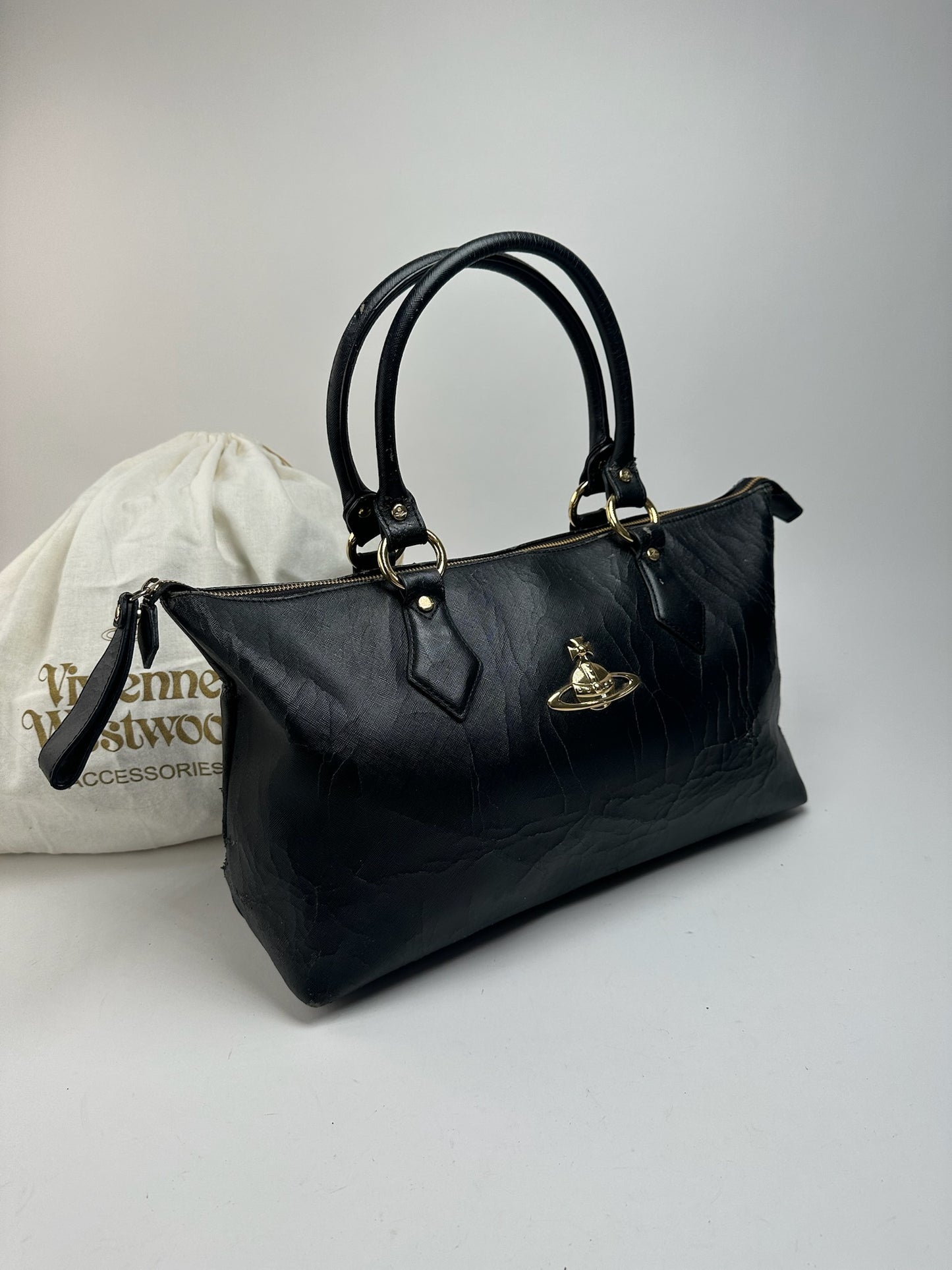 Vintage Vivienne Westwood Leather Bag Black