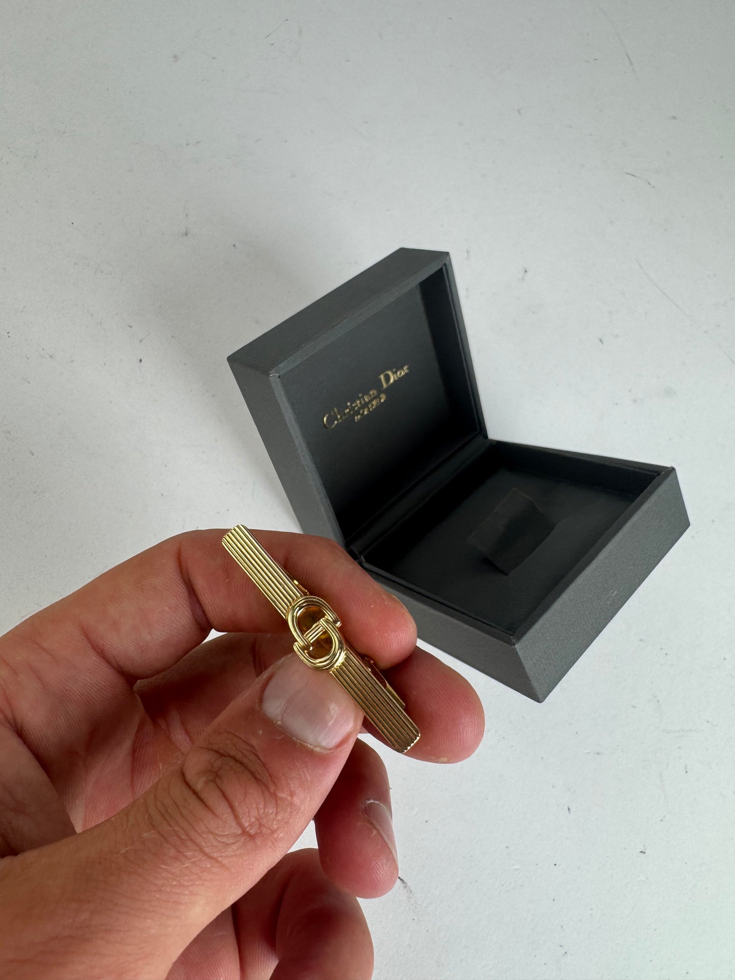 Vintage Dior Metal Money / Tie Clamp golden