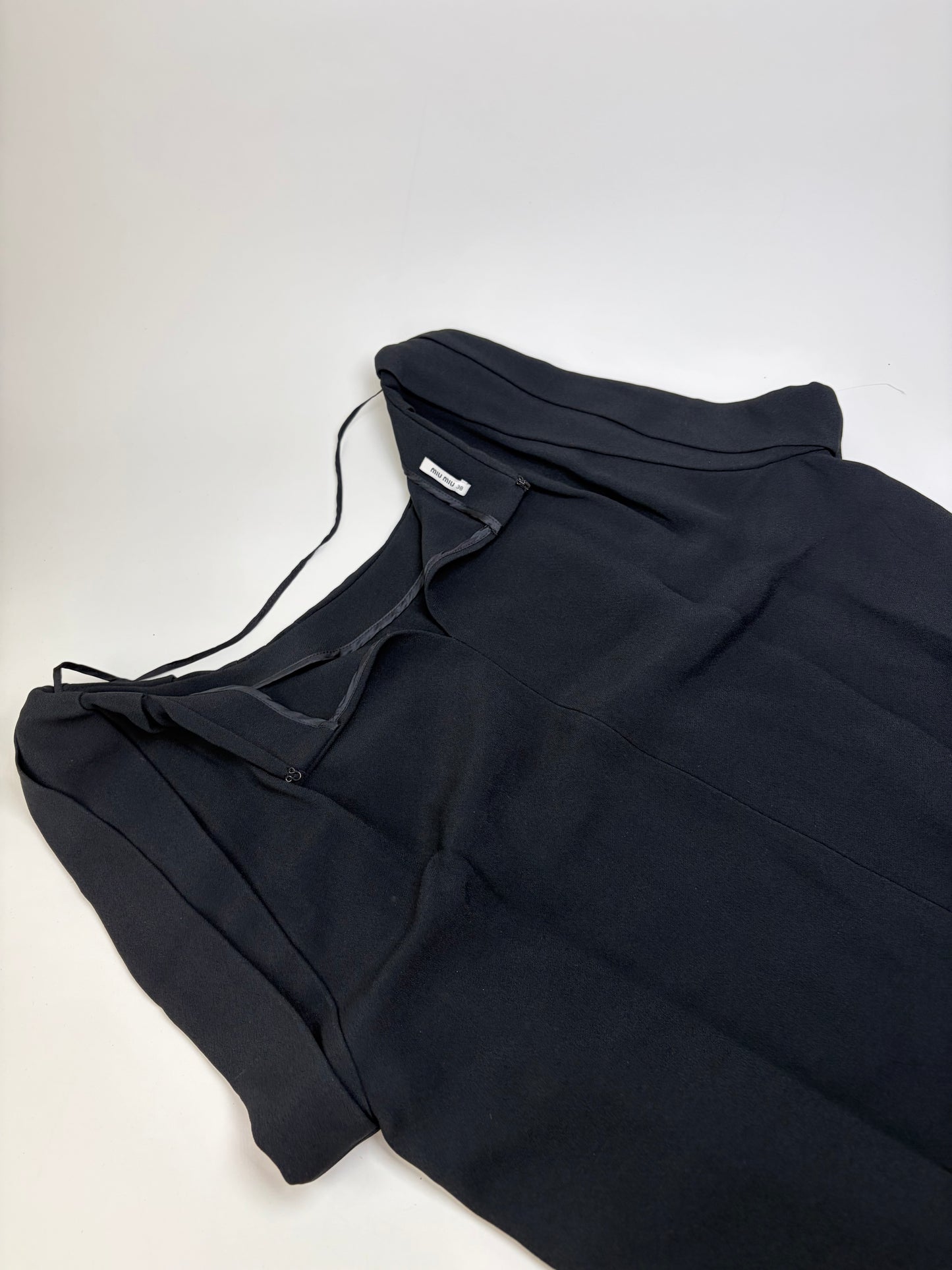Vintage Miu Miu Sleeveless Draped Dress Black M