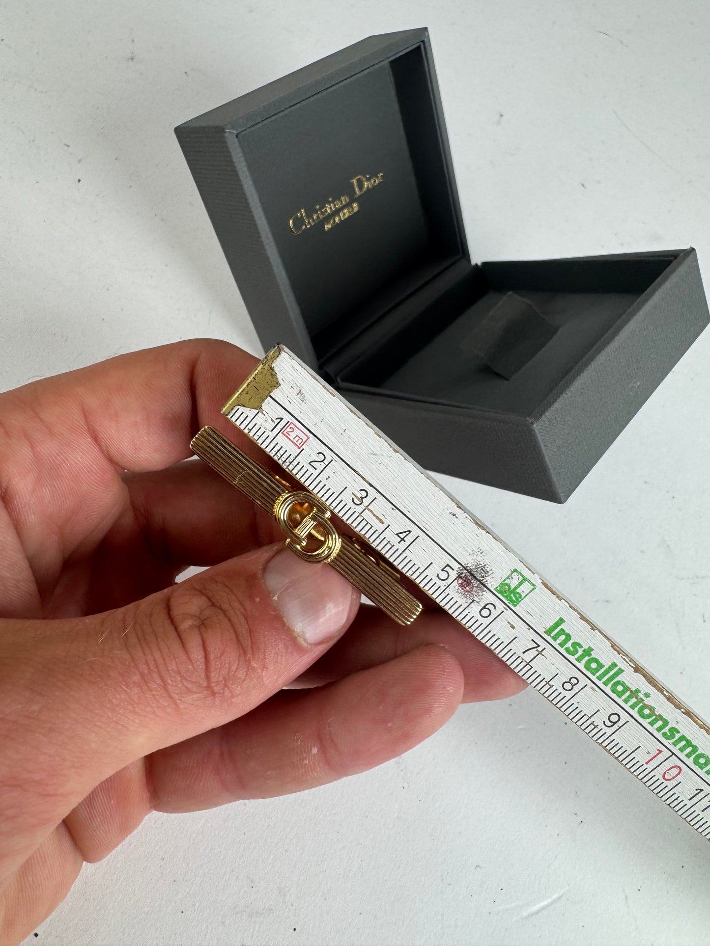 Vintage Dior Metal Money / Tie Clamp golden