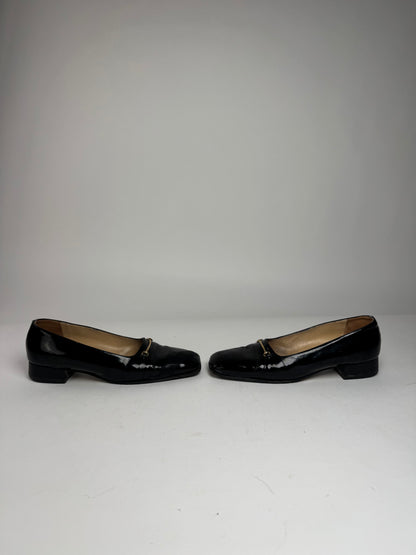 Vintage Gucci Patent Leather Pumps Black 39