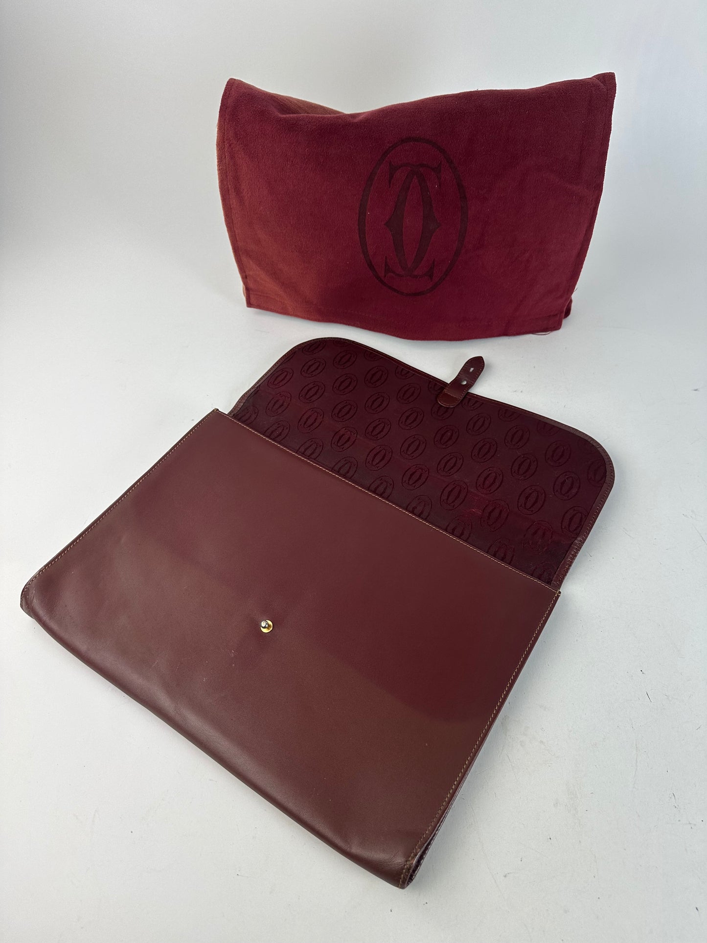 Vintage Cartier Burgundy Leather Clutch