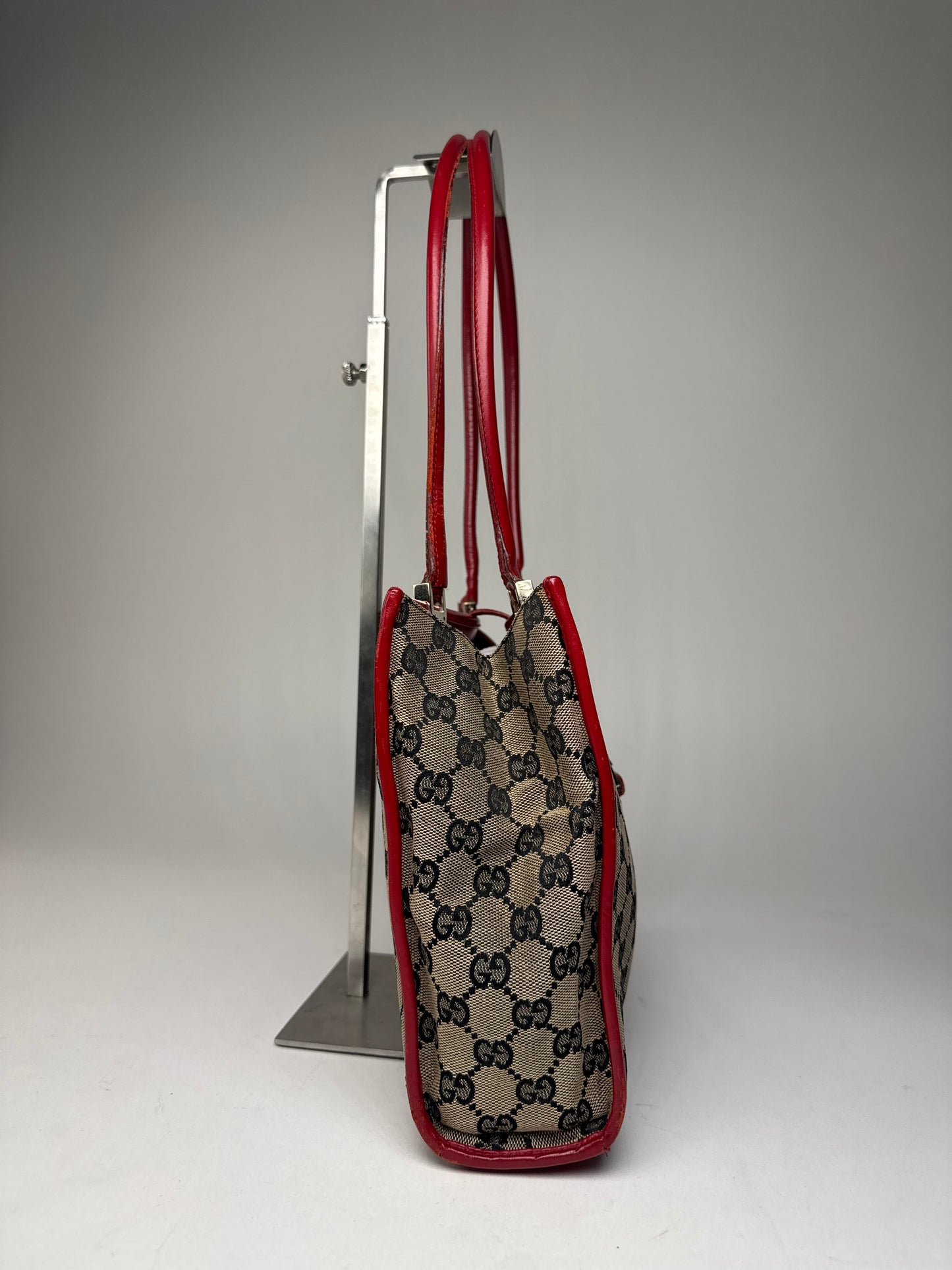 Vintage Gucci Vintage Jackie Monogram Handbag Brown Black Red