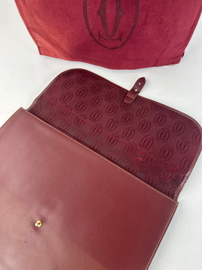 Vintage Cartier Burgundy Leather Clutch