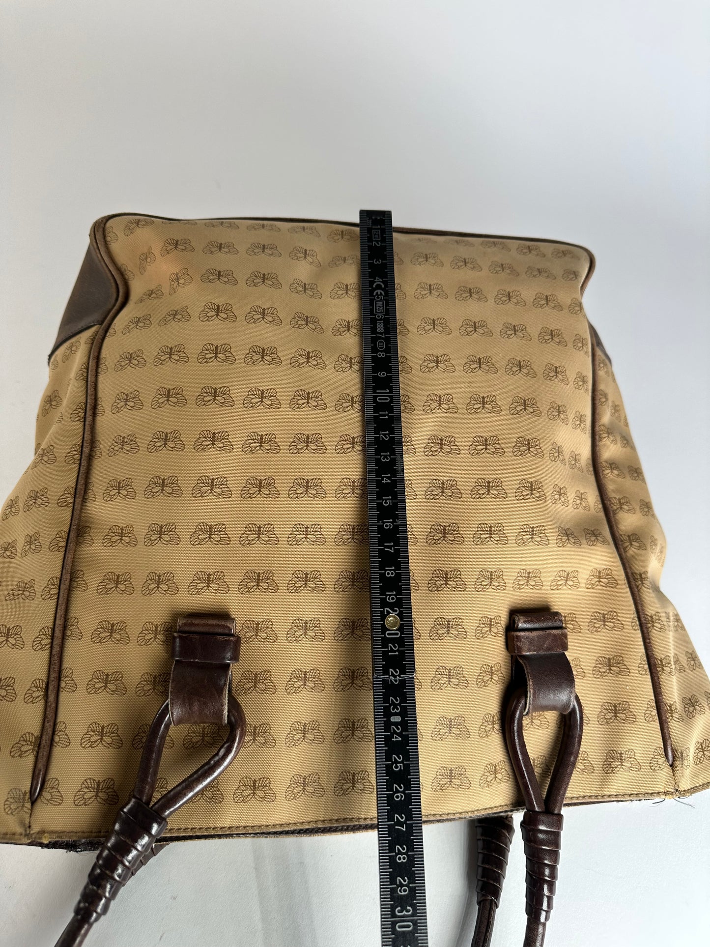 Vintage Bottega Veneta Butterfly Monogram Tote Bag Camel Brown