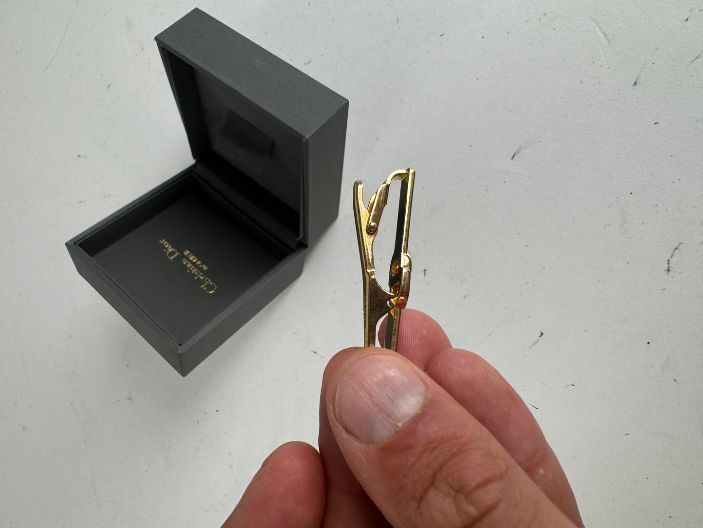 Vintage Dior Metal Money / Tie Clamp golden
