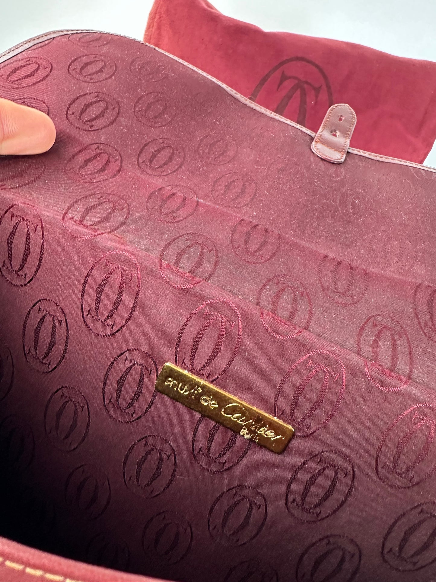Vintage Cartier Burgundy Leather Clutch
