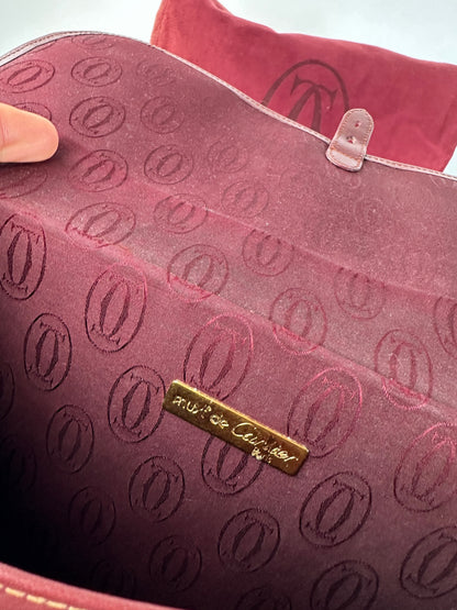Vintage Cartier Burgundy Leather Clutch
