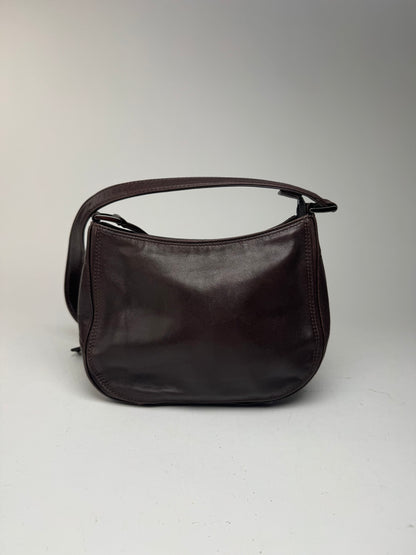 Sac vintage en cuir marron Issey Miyake