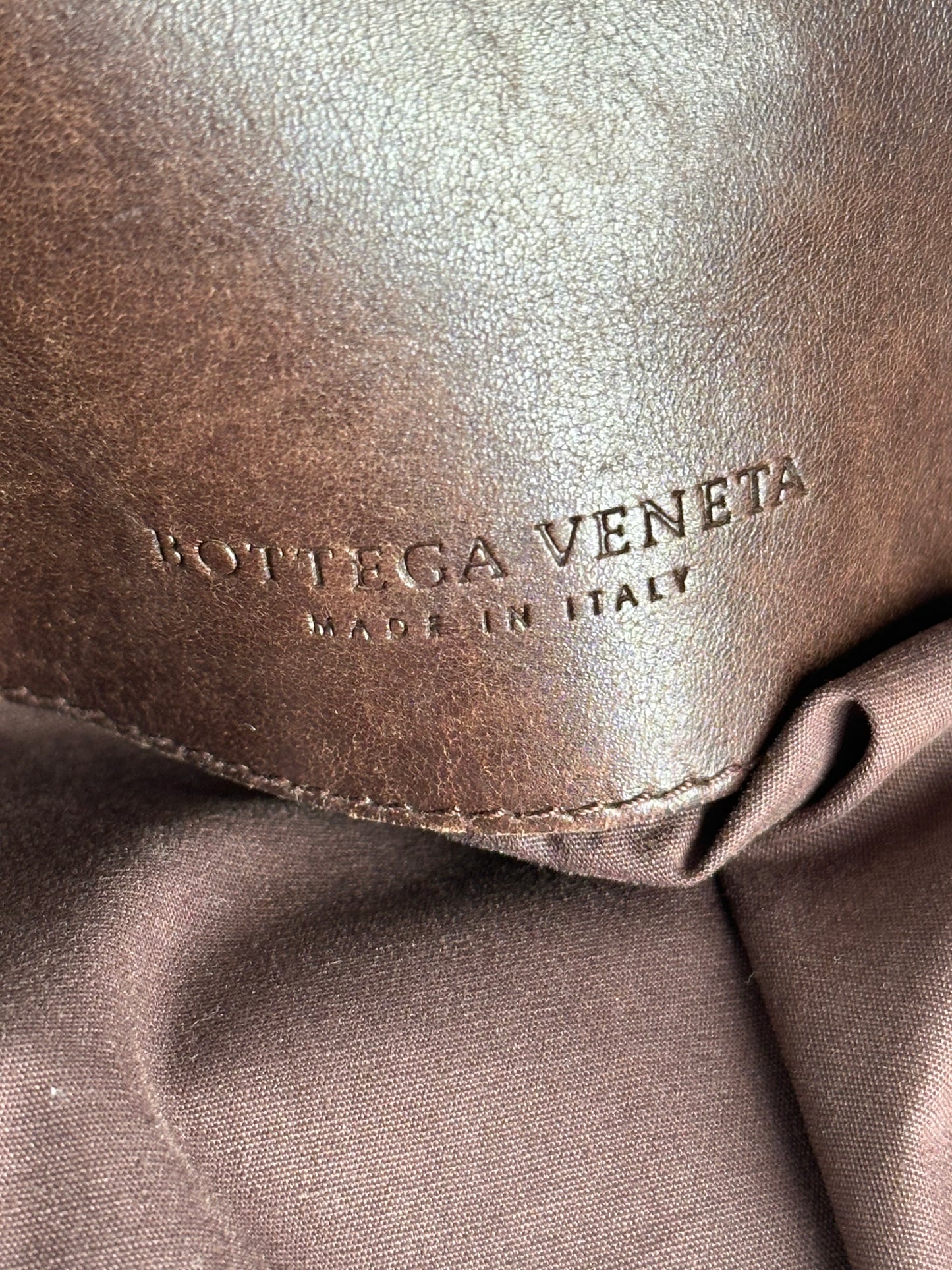 Vintage Bottega Veneta Butterfly Monogram Tote Bag Camel Brown