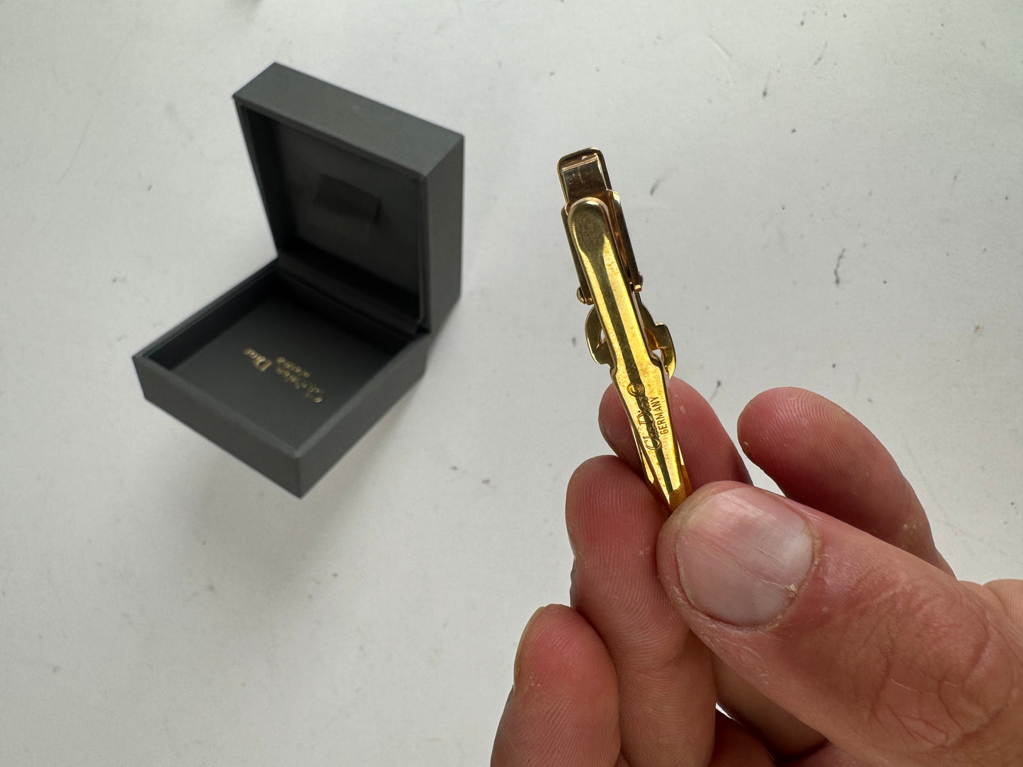 Vintage Dior Metal Money / Tie Clamp golden