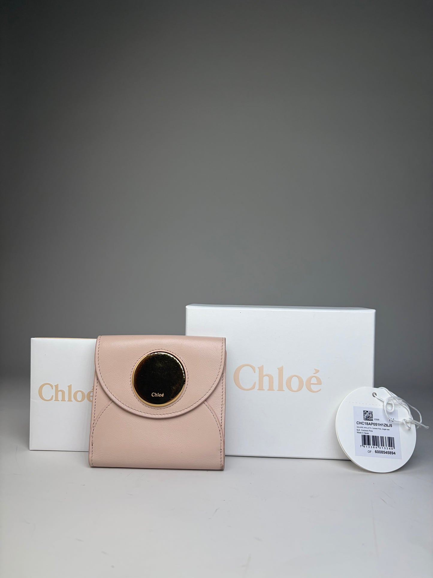 Vintage Chloe Leather Wallet Blush Pink Gold Snap
