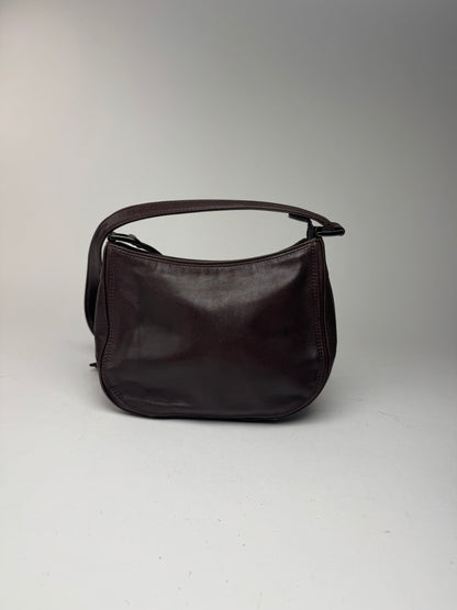 Sac vintage en cuir marron Issey Miyake