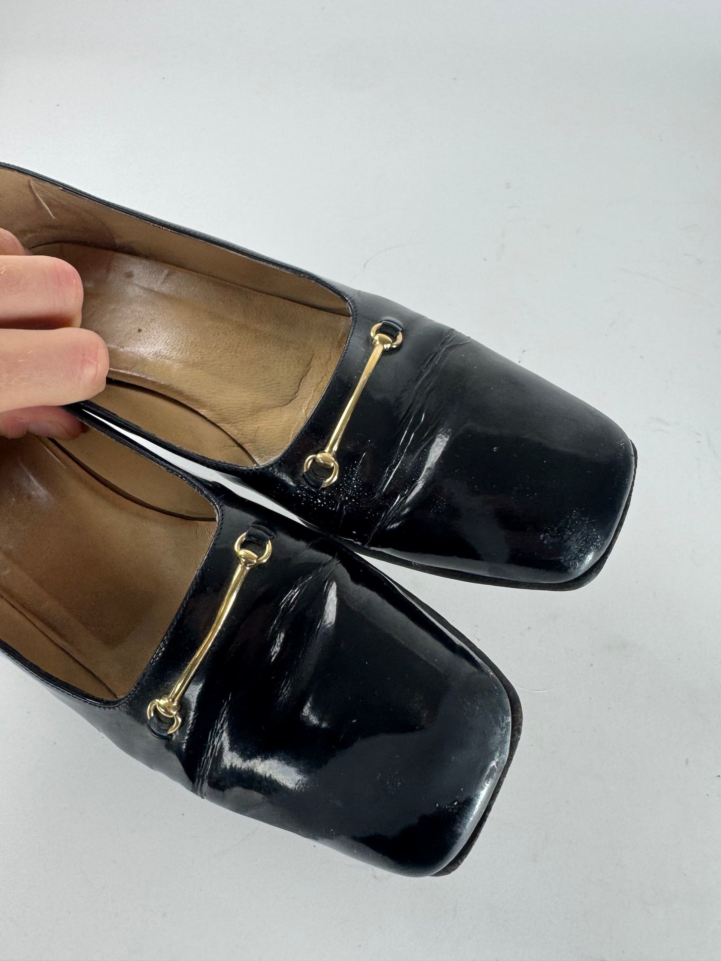 Vintage Gucci Patent Leather Pumps Black 39