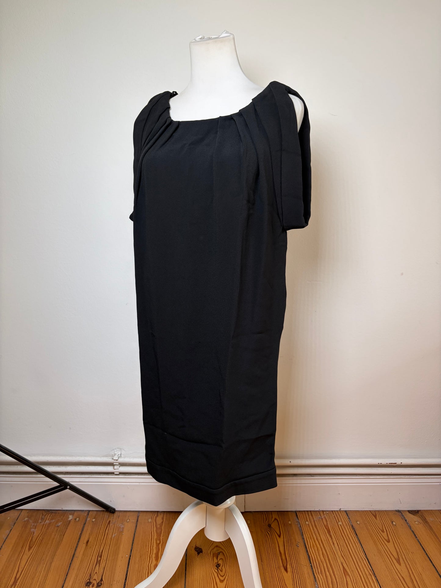 Vintage Miu Miu Sleeveless Draped Dress Black M