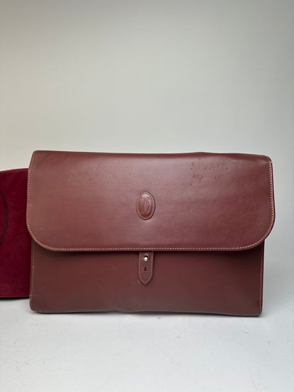 Vintage Cartier Burgundy Leather Clutch