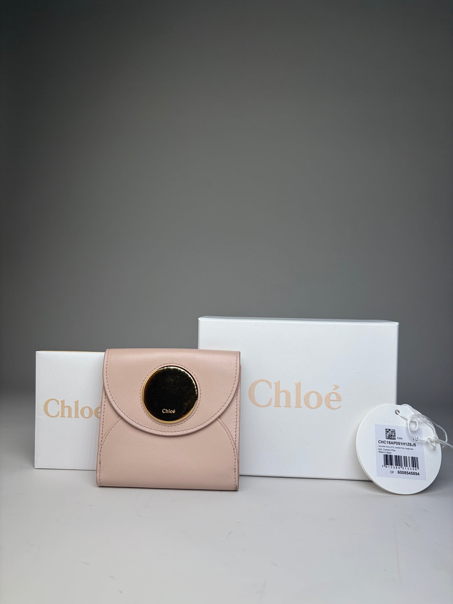 Vintage Chloe Leather Wallet Blush Pink Gold Snap