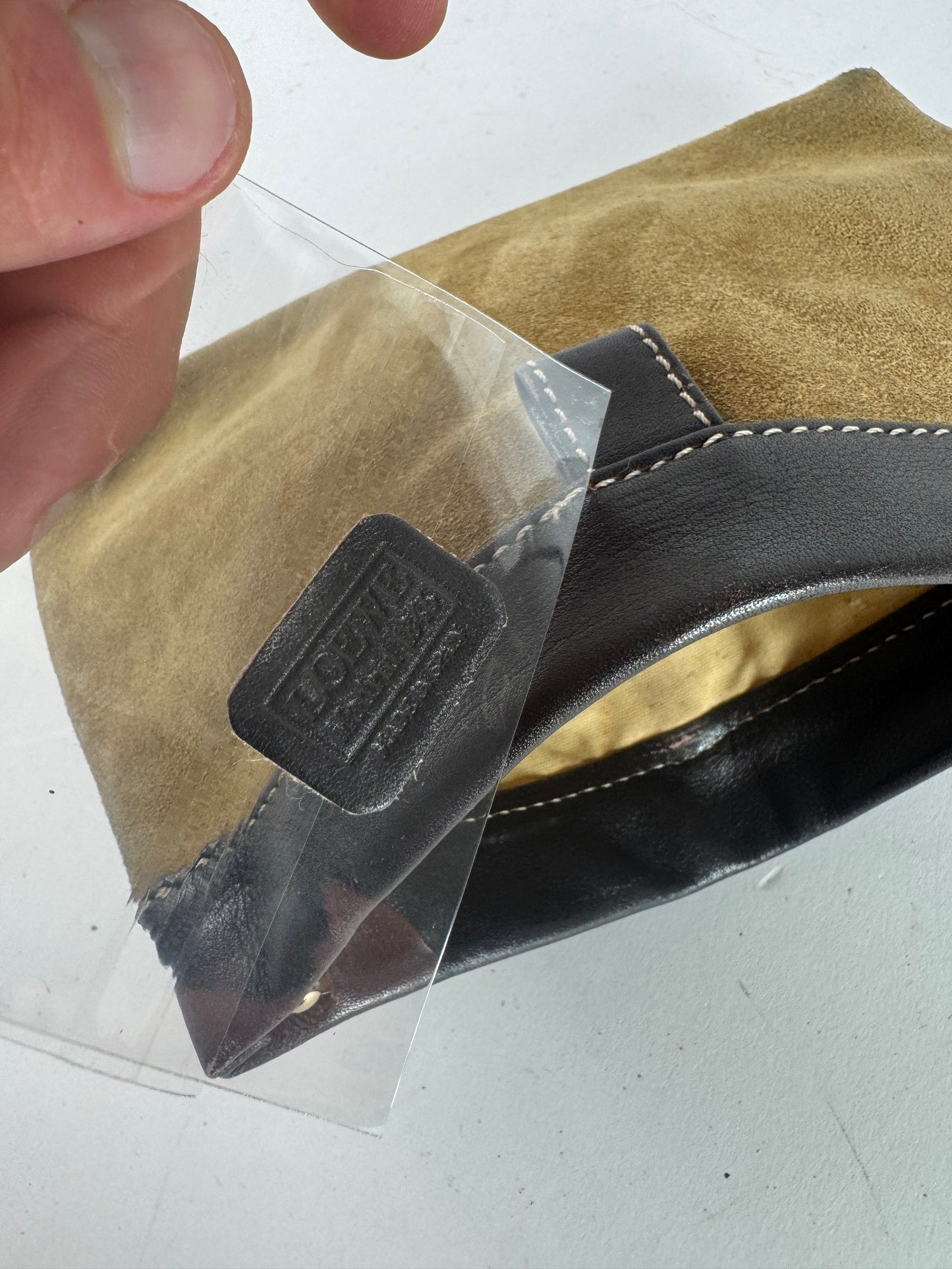 Vintage Loewe Madrid Leather Suede Anagram Clutch Brown