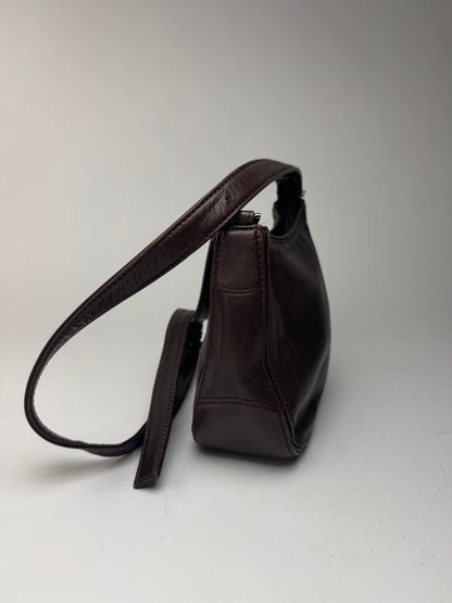 Sac vintage en cuir marron Issey Miyake