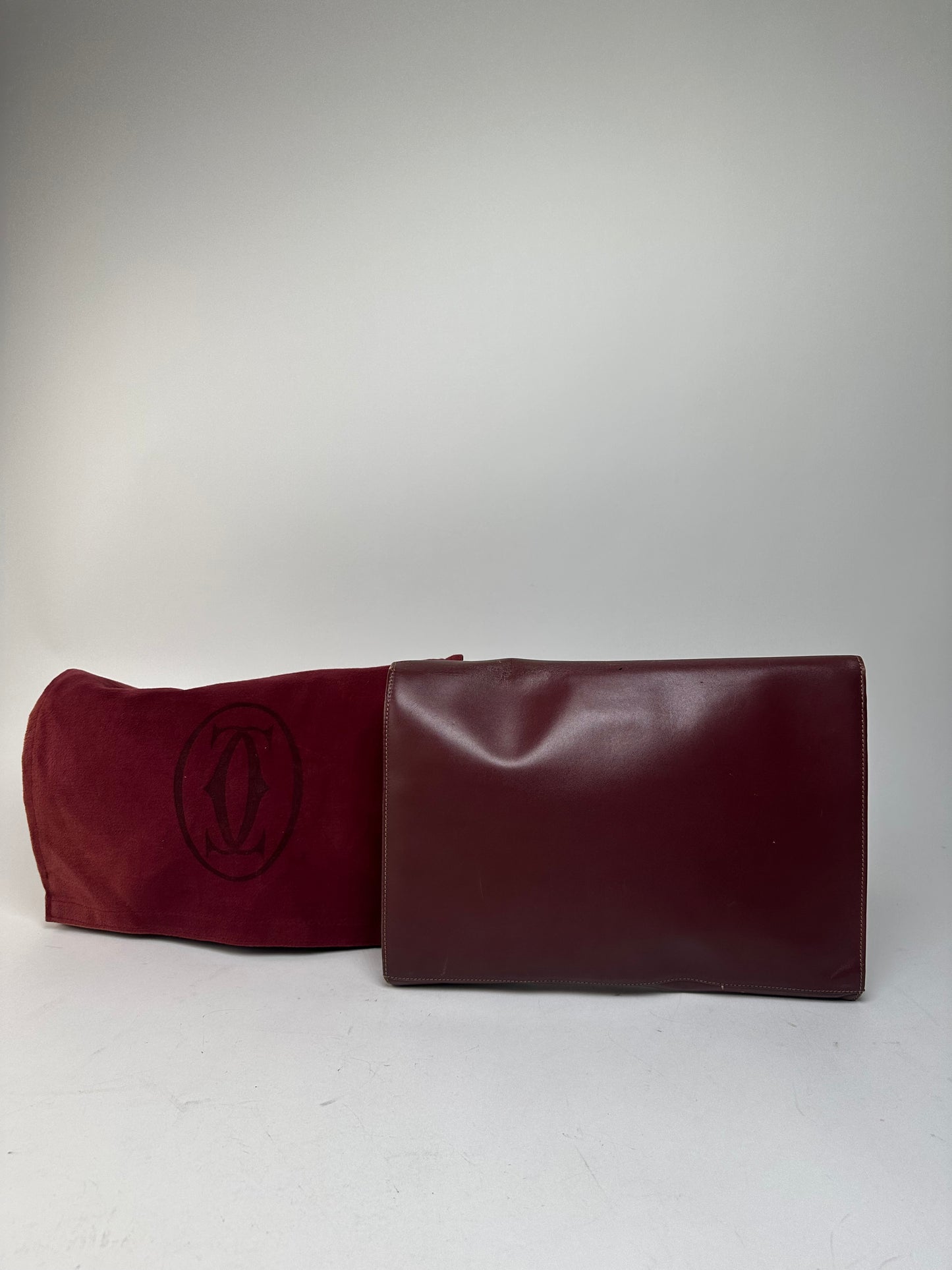 Vintage Cartier Burgundy Leather Clutch