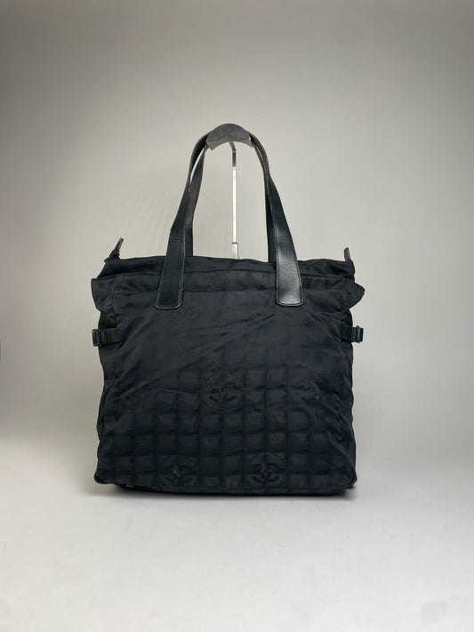 Vintage Chanel Monogram New Travel Line Handbag Black