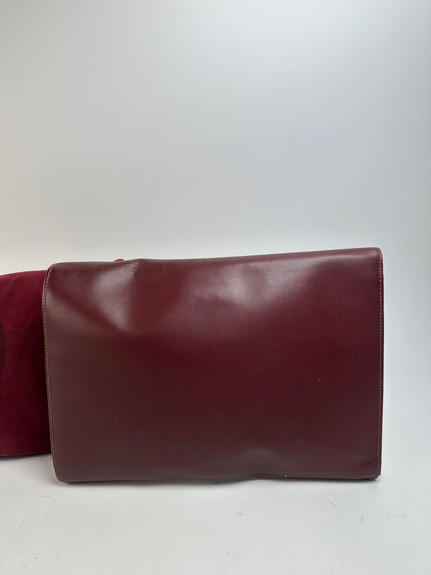 Vintage Cartier Burgundy Leather Clutch