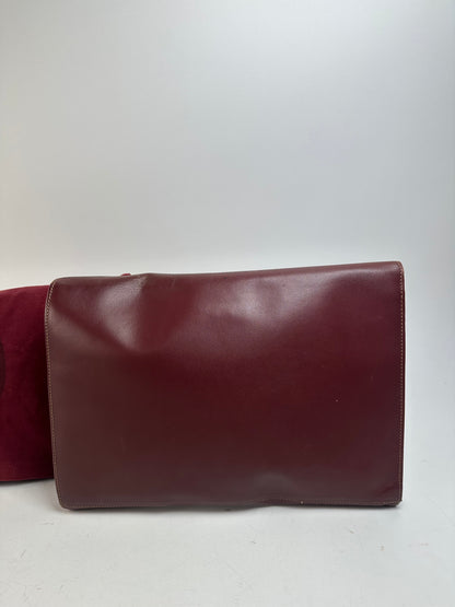 Vintage Cartier Burgundy Leather Clutch