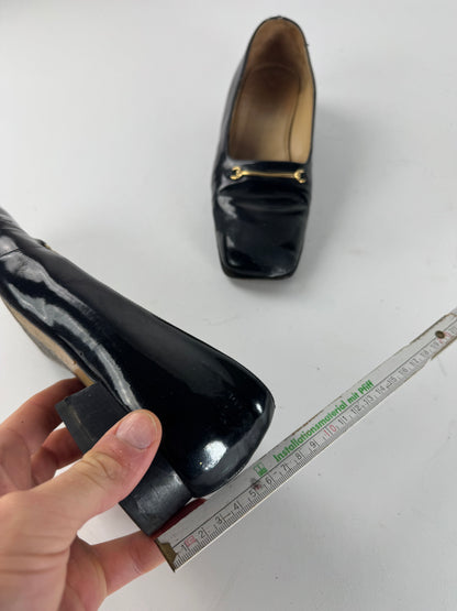 Vintage Gucci Patent Leather Pumps Black 39