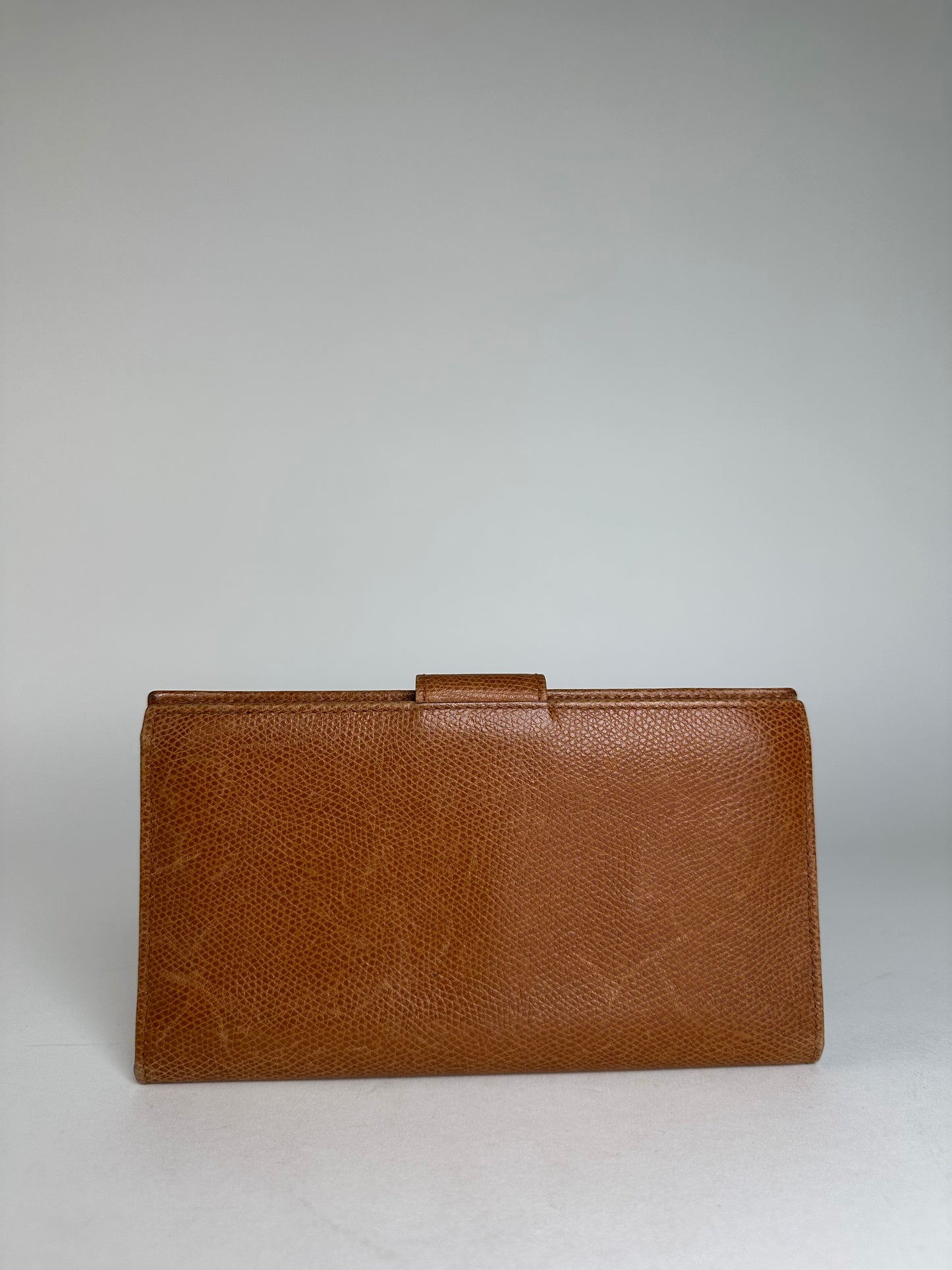 Vintage Celine Paris Snake Emblossed Long Leather wallet Brown