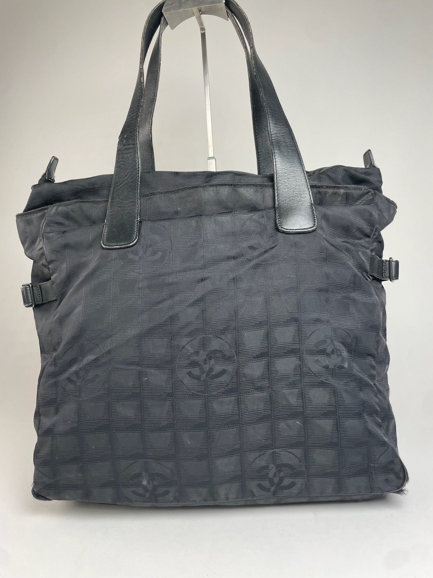 Vintage Chanel Monogram New Travel Line Handbag Black