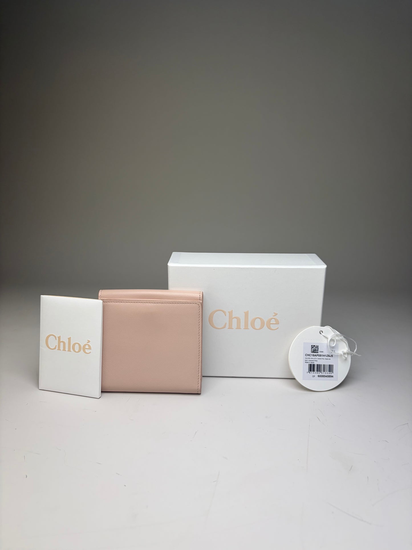 Vintage Chloe Leather Wallet Blush Pink Gold Snap
