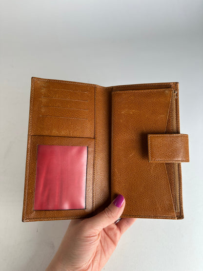 Vintage Celine Paris Snake Emblossed Long Leather wallet Brown