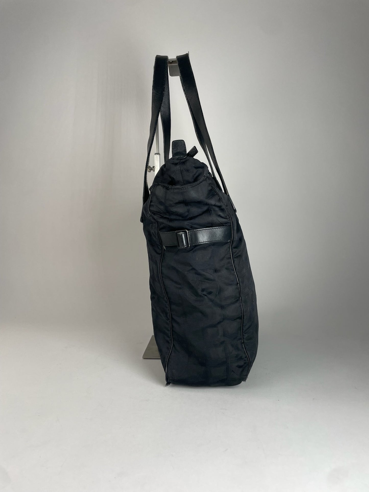 Vintage Chanel Monogram New Travel Line Handbag Black