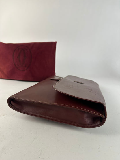 Vintage Cartier Burgundy Leather Clutch